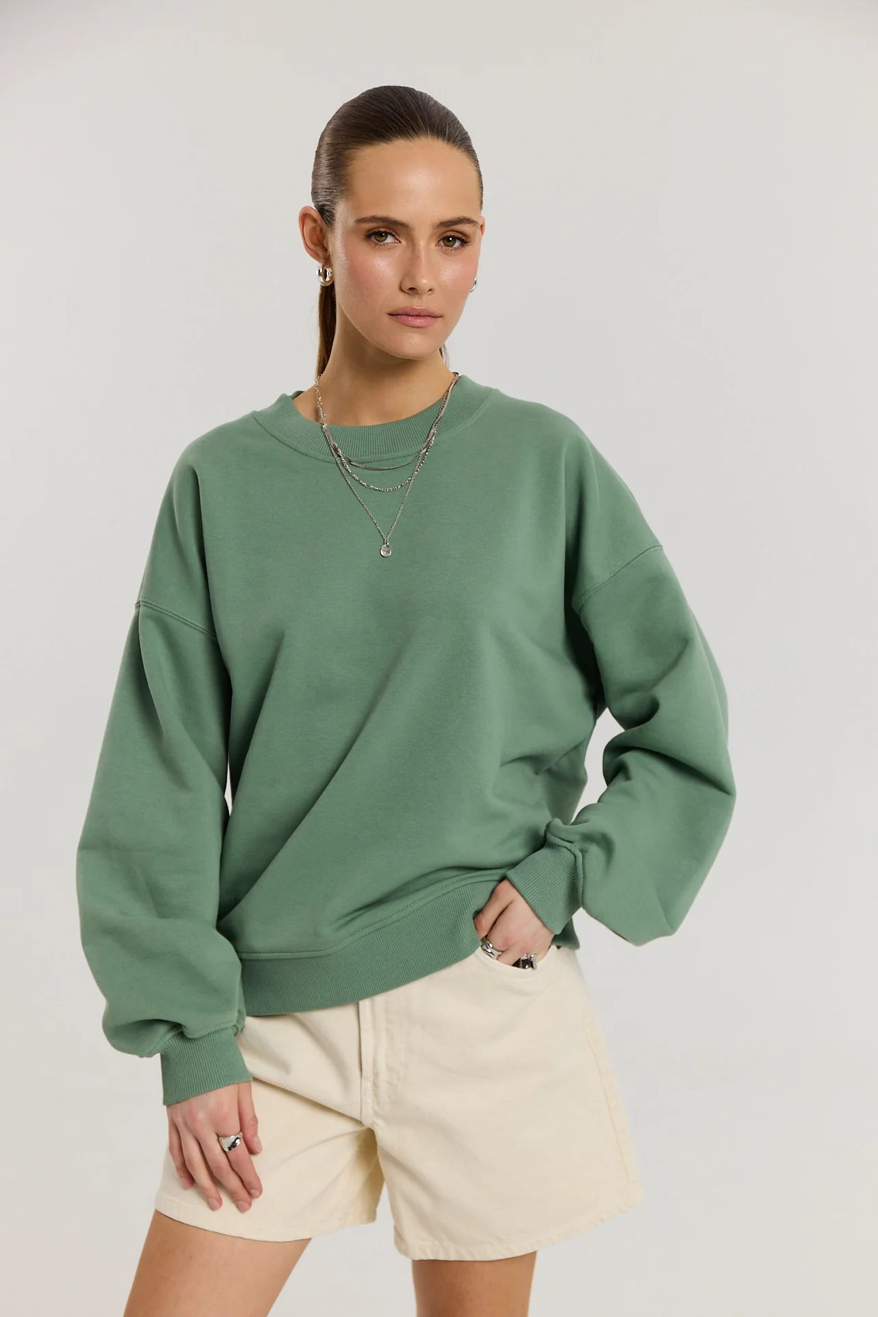 Bluza Boyfriend dark matcha - Image 6