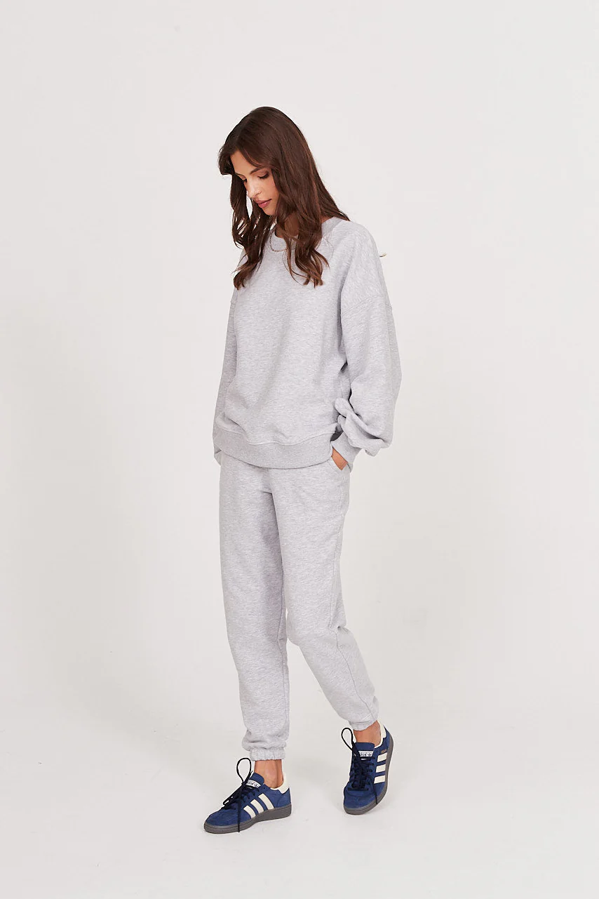 Bluza Boyfriend light grey melange - Image 4