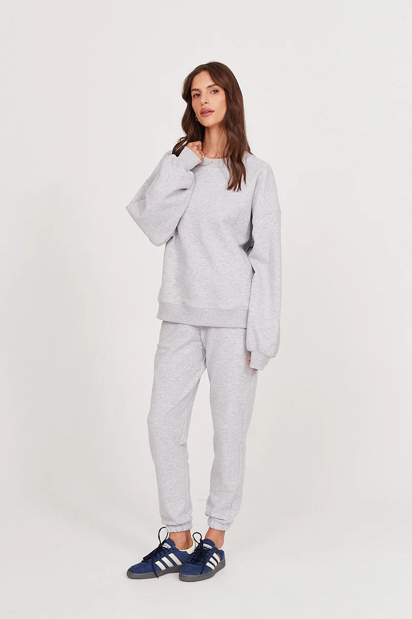 Bluza Boyfriend light grey melange - Image 9