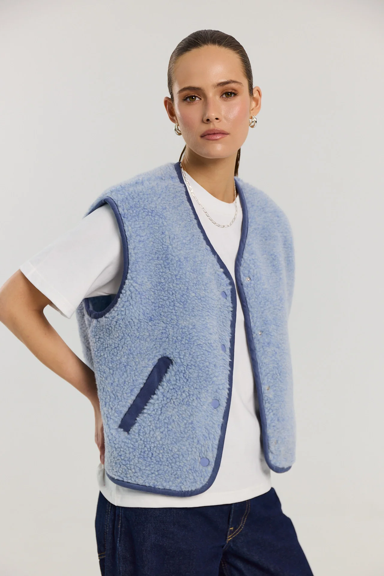 Kamizelka Eliot merino powder blue - Image 4
