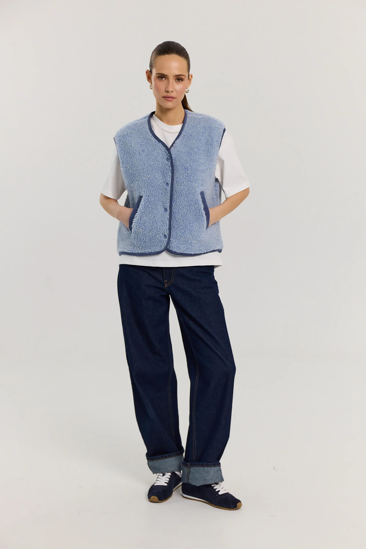 Kamizelka Eliot merino powder blue - Image 5