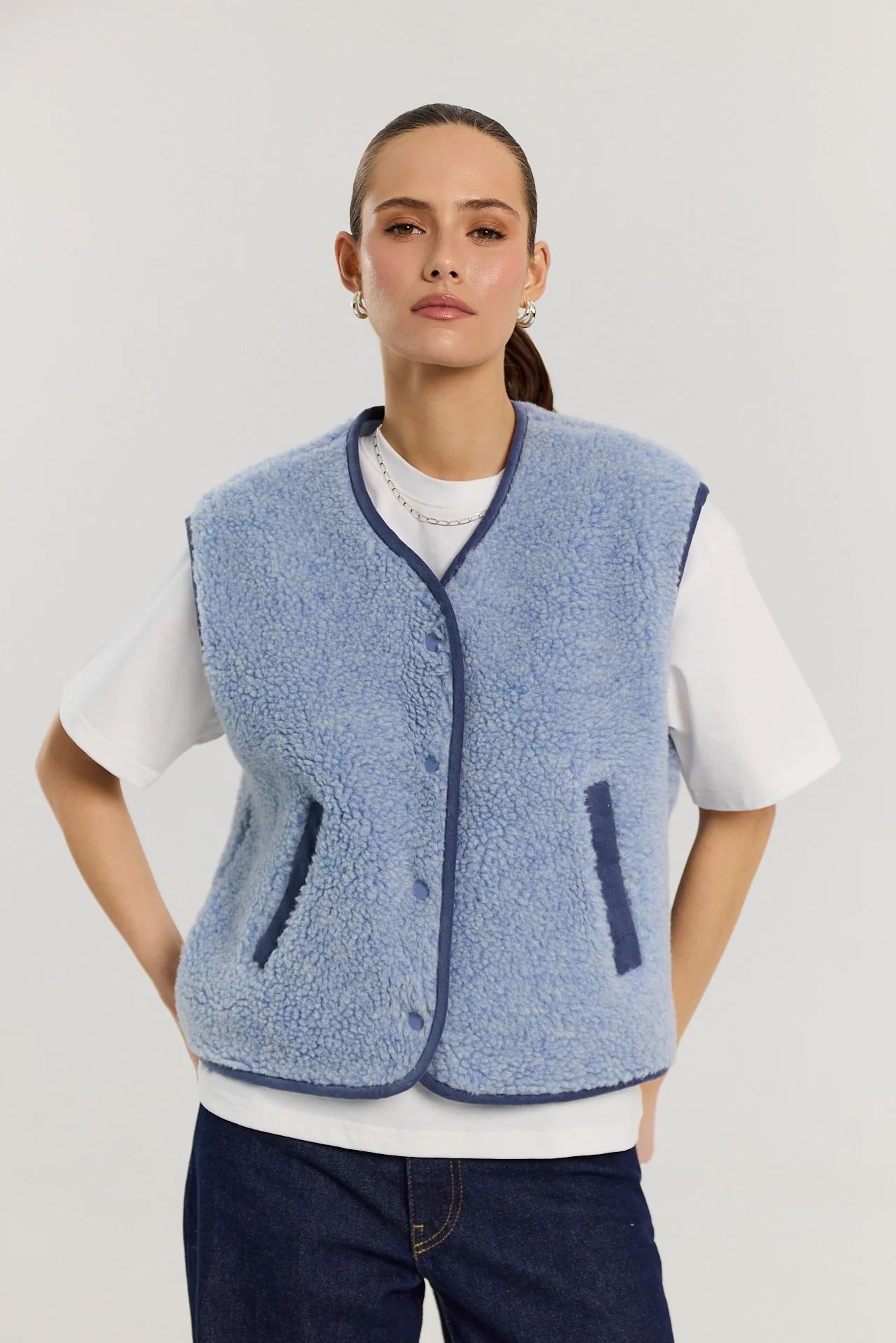 Kamizelka Eliot merino powder blue - Image 7