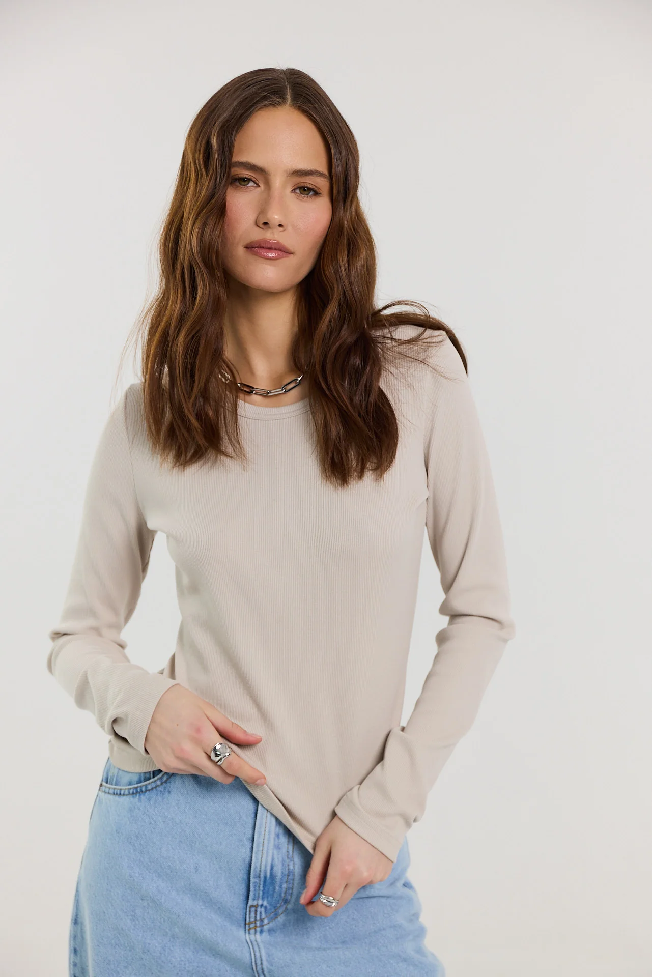 Longsleeve Bamboo taupe - Image 4