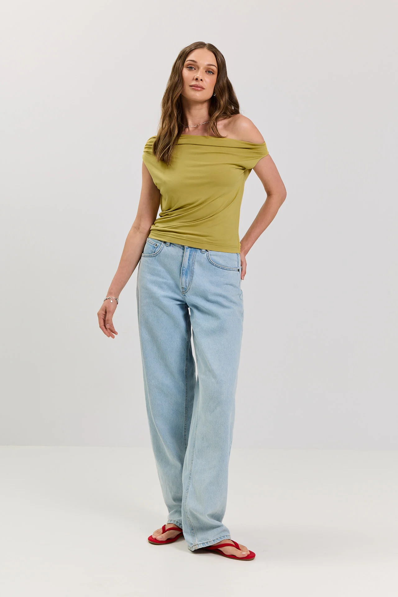 Top Heidi bamboo moss yellow - Image 3